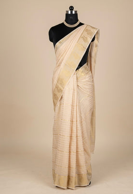 Crepe nylon saree with zari weaving  MS81891