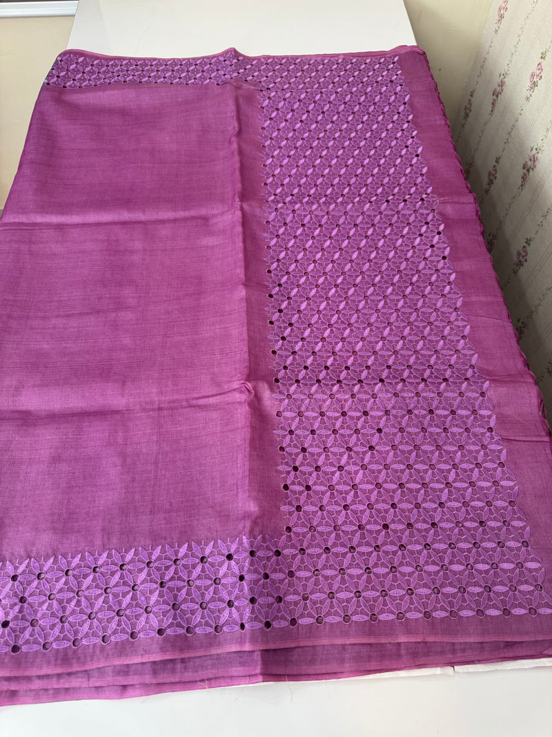 Pure desi tussar silk saree with cutwork - MTSS667