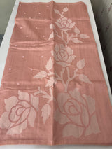 Blended Tussar silk saree with applique work- MSH200 PeachyPink