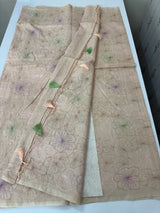Mul chanderi saree with embroidery - MS1427 DustyPeach