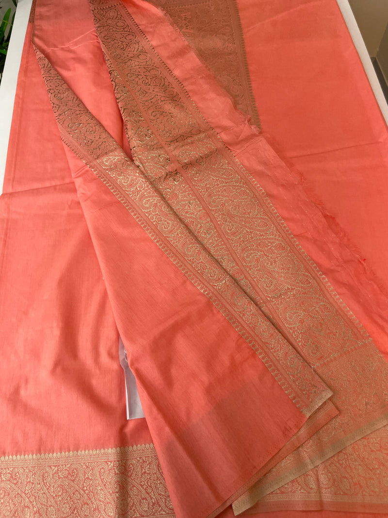 Blended tussar silk saree with Banarasi border FBTW3026