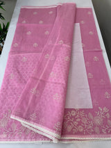 Kota Supernet embroidery saree SRENNEY Pink