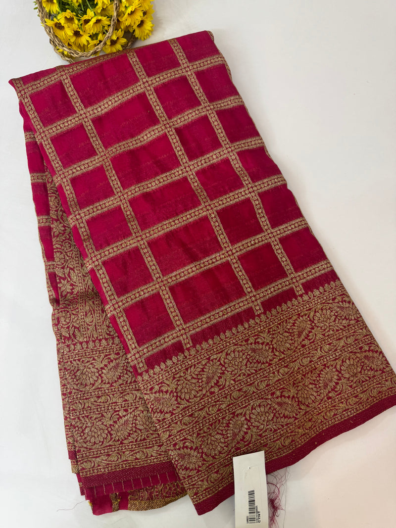 Semi banarasi Khaddi Georgette saree - MS1498 Ranipink