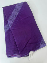 Supernet saree with crochet work and lace border MCJ5433 - Purple(Design - Diagonal Crochet)