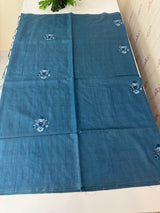 Semi tussar saree with Handwork MS44500 - Dusky TealBlue