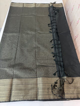 Checks Semi kanchi silk saree with blouse MBS7859