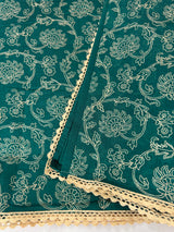 Blended tussar silk saree with embroidery- MSH158 TealGreen