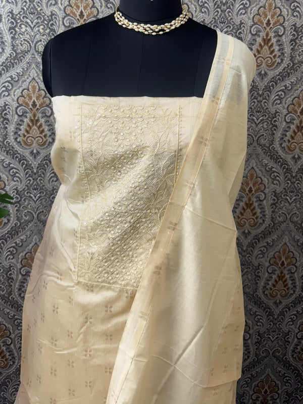 Soft silk Unstitched salwar set - 5