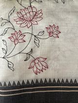 Blended tussar silk saree with embroidery- MSH490