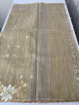Soft Tissue kota embroidery saree MSK4660 Chiku