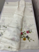 Kota saree with Digital Floral Print with Sequin Embellishment MS14953 Offwhite