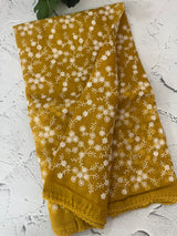 Soft kota checks saree with embroidery - MS7678 Yellow