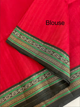 Jute tussar silk saree with contrast borders MJL655
