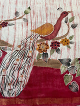 Semi tussar saree with hand painting, kanta embroidery and Pita work MS3433