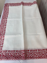 Kota silk saree with embroidery MSB643 White & Red