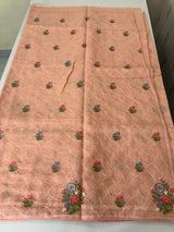 Semi linen saree with embroidery- MS15167