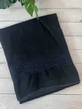 Kota saree with crochet work and lace border MCJ879 Black