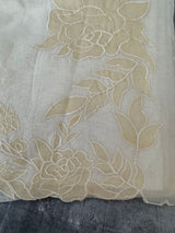 Mul chanderi applique work saree  MSH136 - Cream