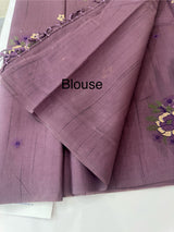 Blended matka tussar silk saree with embroidery - MS90654 Mauve