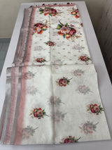 Digital printed & embroidered semi Linen Saree MLS616 (1)