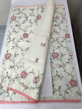 Soft Netkota saree with cross stitch embroidery MSH210