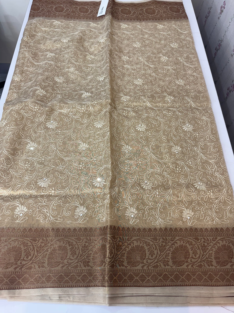 Embroidered Designer Tissue silk saree MS8933