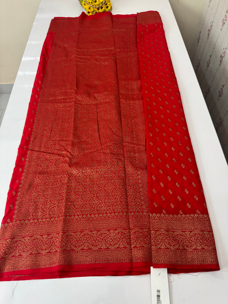 Semi Banarasi Georgette saree MKGS ChilliRed