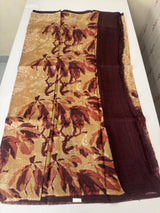 Pure printed tussar silk saree with blouse- MTSB7