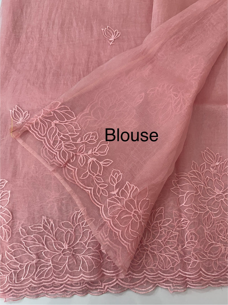 Tissue Organza saree MS14051- PeachPink