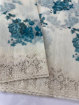 Cutwork Soft kota silk saree with digital prints MSH121