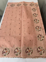 Silky kota embroidery saree MS5407 - Peach