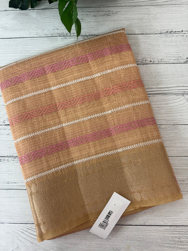 Tissue silk saree MTTS78 - Peach