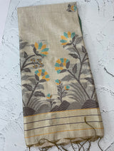 Jamdani silk Cotton Saree with blouse MS12552