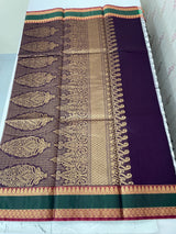 Kanchi Silk cotton saree with zari weaving - MSK897