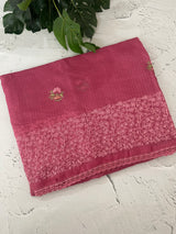 Kota checks embriodery saree MS7689 DarkPink