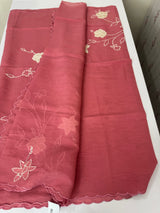 Malai chanderi knot and kanta embriodery saree  MS5556