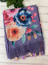 Digital printed semi Linen Saree MLS615- 21