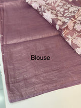 Crush Organza Applique work saree MS14997- DuskyWine