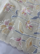 Soft mul chanderi saree with prints and embroidery MSH190 - Ivory