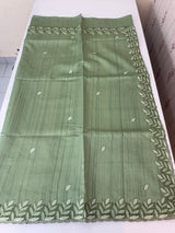 Blended tussar saree with cutwork - MSHK690 LightGreen