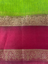 Semi Jute silk sarees with contrast pallu & blouse MJL392