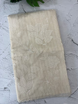 Lines Mul chanderi saree with applique work MSH147 - Offwhite