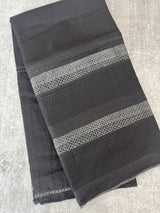 Supernet saree with crochet work and lace border MCJ5433 Black