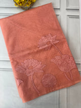 Pure Organza Applique work saree MS16391 - Peach