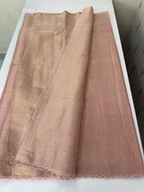 Tissue Silk applique work saree MSH120 Pastel Peachpink