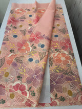 Viscose organza saree with thread work - MSH296 Peach