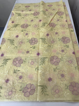 Mul chanderi saree with embroidery - MS14899 PastelYellow