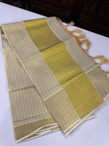 Kerala Golden tissue saree lines