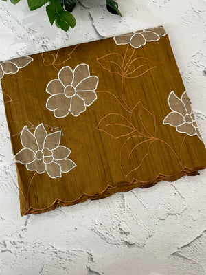 Blended tussar saree with applique borders MTSS459