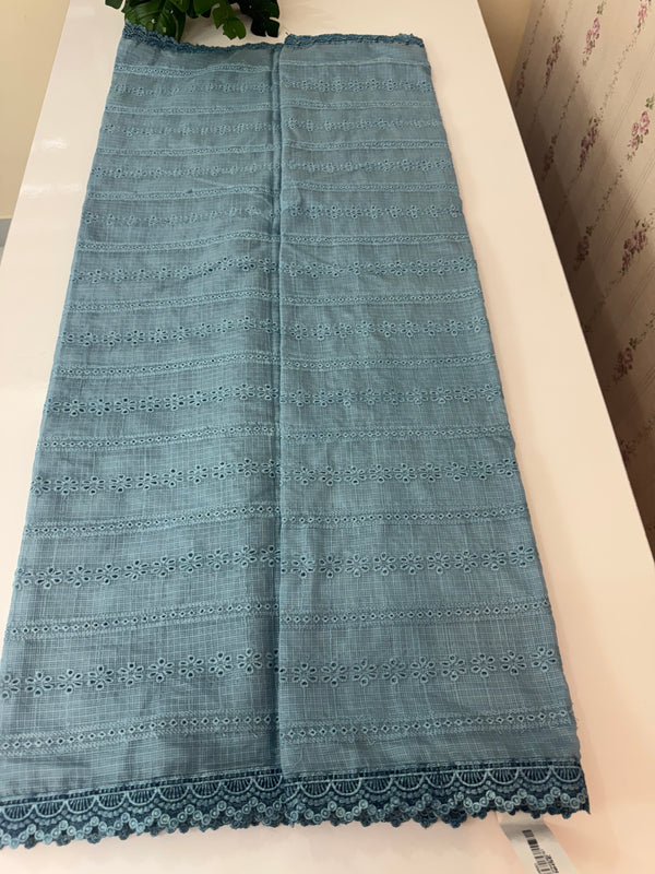 NetKota Hakoba saree with lace border MS6713 - DuskyBlue